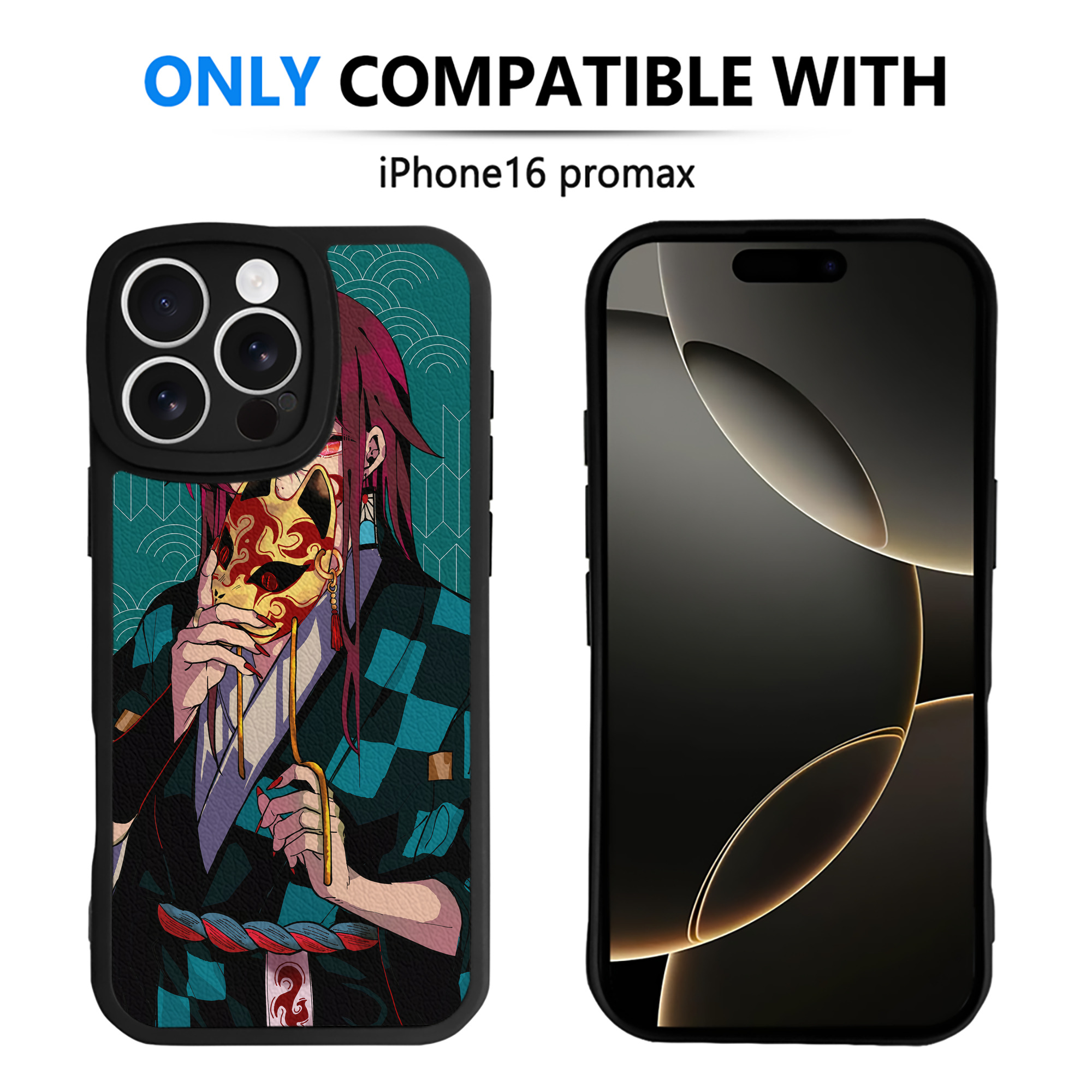 （画像用） 鬼滅の刃（きめつのやいば）竈門 炭治郎／かまど たんじろう Kamado Tanjirou 【iPhone 16シリーズ対応】シリコンスマホケース（レザー調） 材質：シリコン